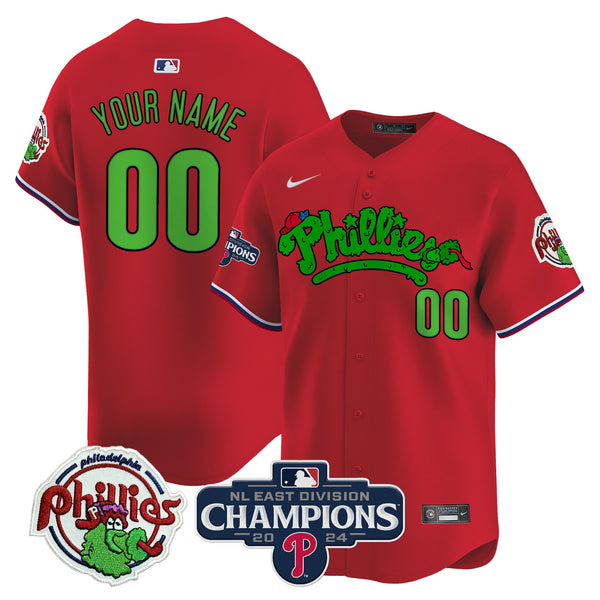 Phillies Phanatic 2024 NL East Division Champions Vapor Premier Limited Custom Jersey - All Stitched