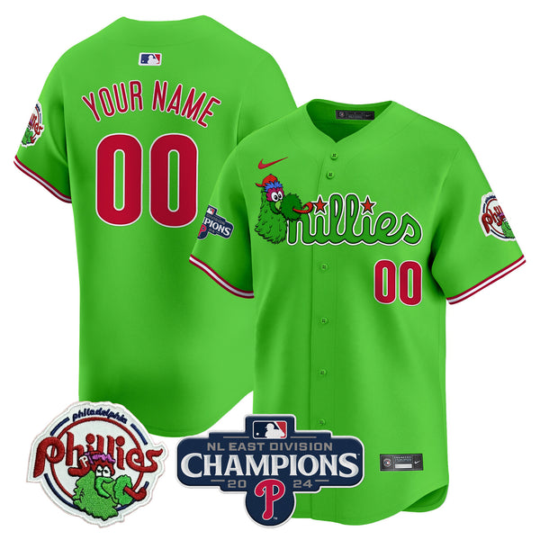 Phillies Phanatic 2024 NL East Division Champions Vapor Premier Limited Custom Jersey V2 - All Stitched