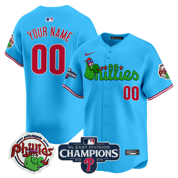Phillies Phanatic 2024 NL East Division Champions Vapor Premier Limited Custom Jersey V2 - All Stitched