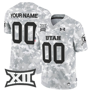 Utah Utes 2024 Salute to Service Vapor Limited Custom Jersey - Arctic Camo - All Stitched