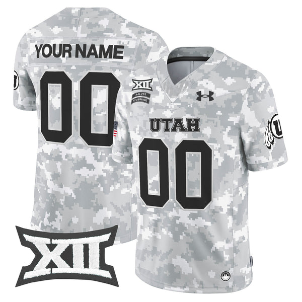 Utah Utes 2024 Salute to Service Vapor Limited Custom Jersey - Arctic Camo - All Stitched