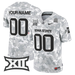 Iowa State Cyclones 2024 Salute to Service Vapor Limited Custom Jersey - Arctic Camo - All Stitched