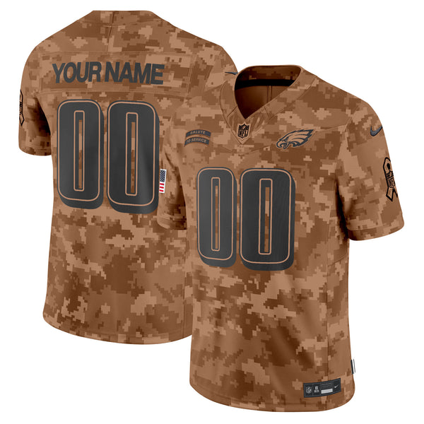 Philadelphia Eagles 2024 Salute to Service Vapor Limited Custom Jersey - All Stitched