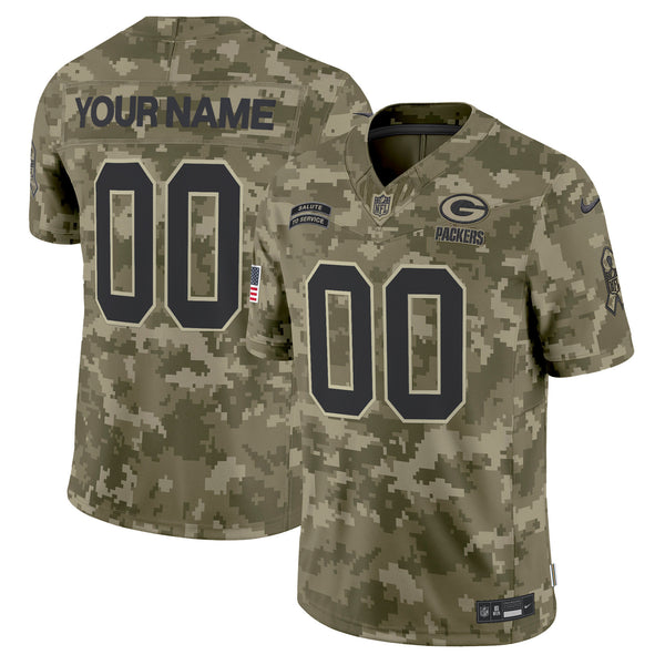 Green Bay Packers 2024 Salute to Service Vapor Limited Custom Jersey - All Stitched