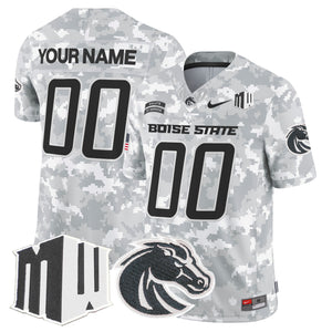 Boise State Broncos 2024 Salute to Service Vapor Limited Custom Jersey - Arctic Camo - All Stitched