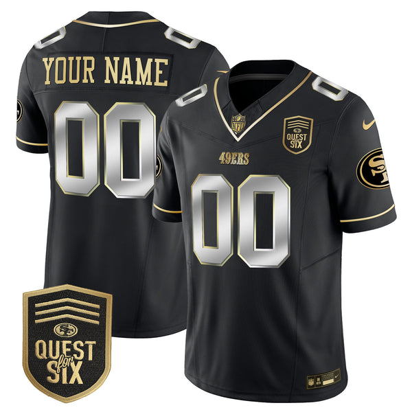49ers Quest For Six Patch Vapor Limited Custom Jersey - All Stitched