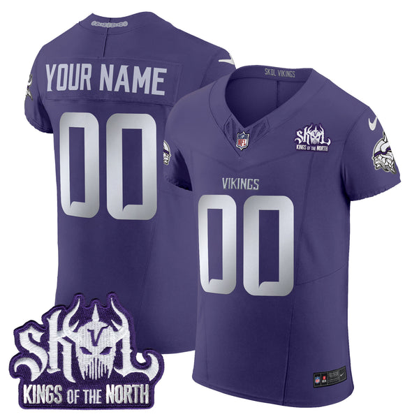 Minnesota Vikings 2024 Winter Warrior Skol Patch Vapor Elite Custom Jersey - All Stitched