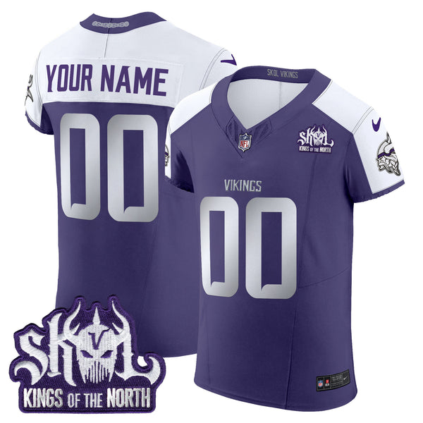 Minnesota Vikings 2024 Winter Warrior Skol Patch Vapor Elite Custom Jersey - All Stitched