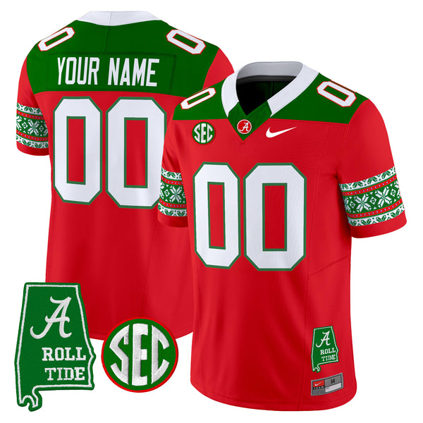 Alabama Crimson Tide 2024 Christmas Vapor Limited Custom Jersey - All Stitched