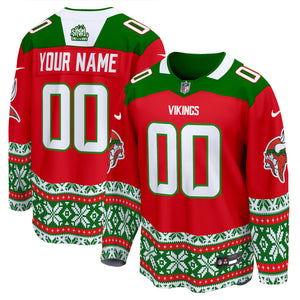 Minnesota Vikings 2024 Christmas Premier Breakaway Custom Jersey - All Printed