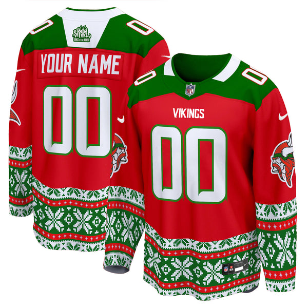 Minnesota Vikings 2024 Christmas Premier Breakaway Custom Jersey - All Printed