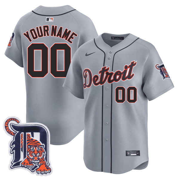 Detroit Tigers Logo Patch Baseball Custom Jersey - All Stitched