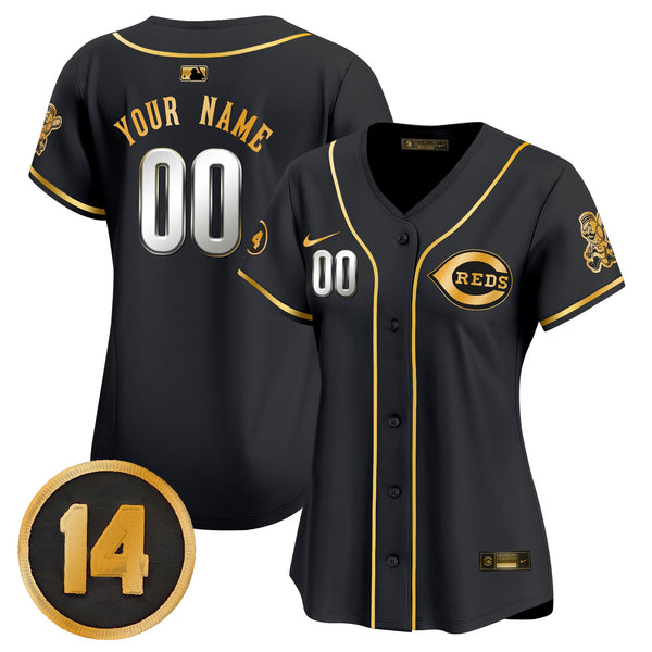 Cincinnati Reds Pete Rose Patch Vapor Premier Limited Custom Jersey - All Stitched