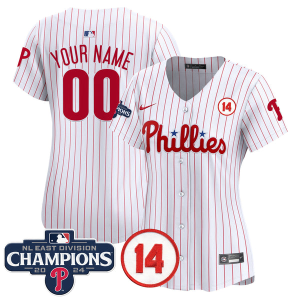 Phillies 2024 NL East Division Champions & Pete Rose Patch Vapor Premier Limited Custom Jersey - All Stitched