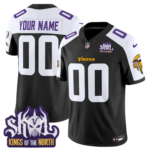 Minnesota Vikings Kings Of The North Patch Vapor Limited Custom Jersey - All Stitched