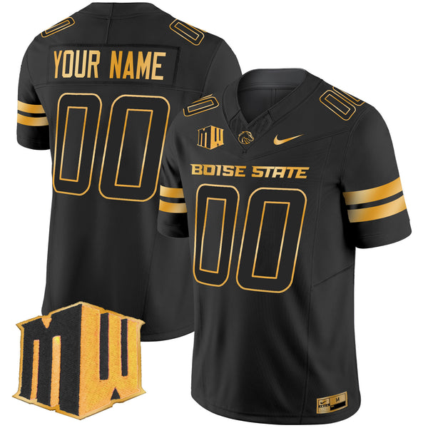 Boise State Broncos 2025 Gold Vapor Limited Custom Jersey - All Stitched