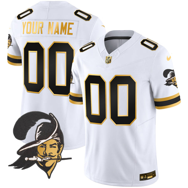 Buccaneers Throwback Gold Vapor Limited Custom Jersey - All Stitched