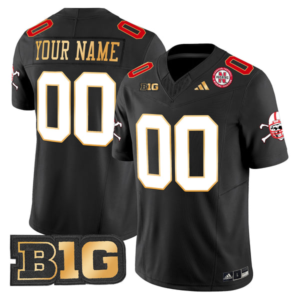 Nebraska Cornhuskers 2025 Gold Trim Vapor Limited Custom Jersey - All Stitched