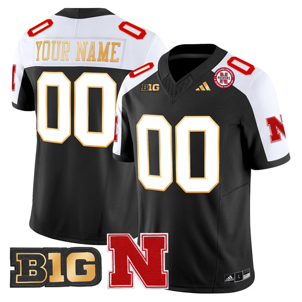 Nebraska Cornhuskers 2025 Gold Trim Vapor Limited Custom Jersey - All Stitched