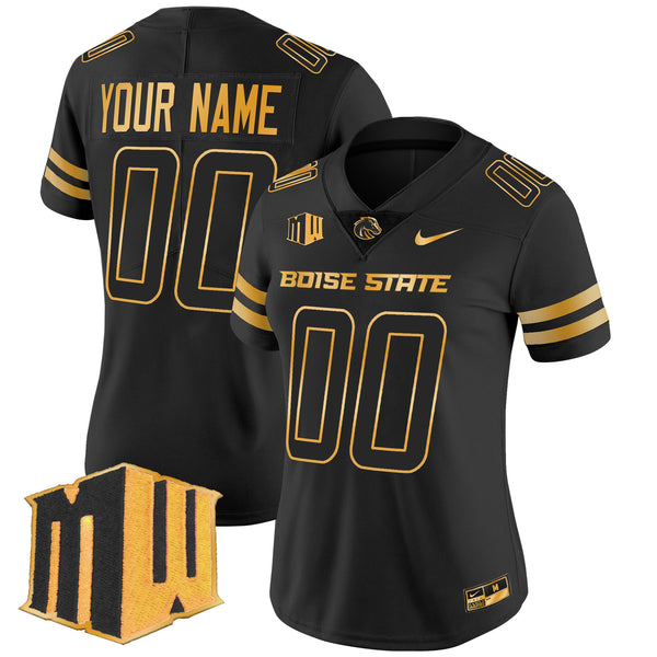 Boise State Broncos 2025 Gold Vapor Limited Custom Jersey - All Stitched
