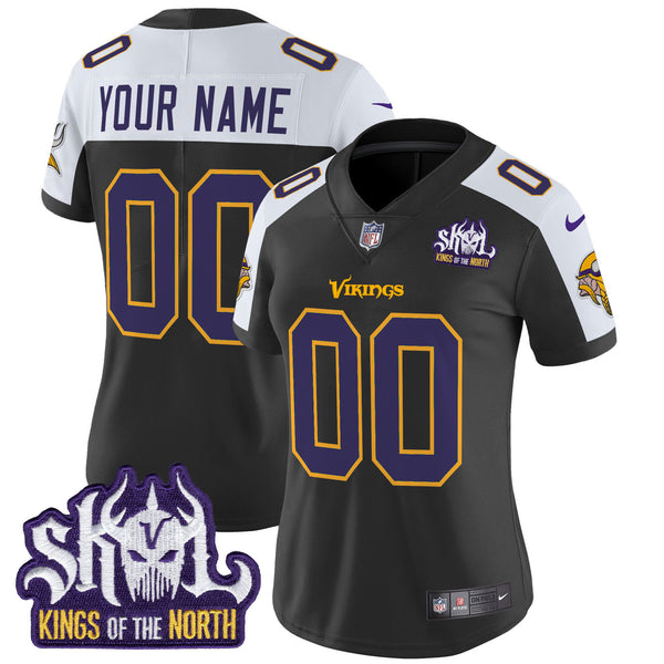 Minnesota Vikings King Of The North Patch Throwback Vapor Limited Custom Jersey - All Stitched
