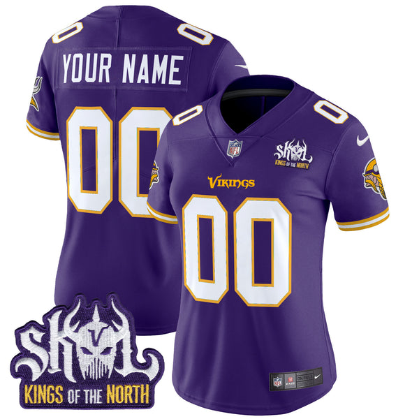 Minnesota Vikings King Of The North Patch Throwback Vapor Limited Custom Jersey - All Stitched