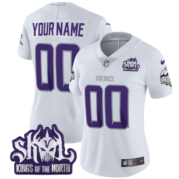 Minnesota Vikings King Of The North Patch Throwback Vapor Limited Custom Jersey - All Stitched