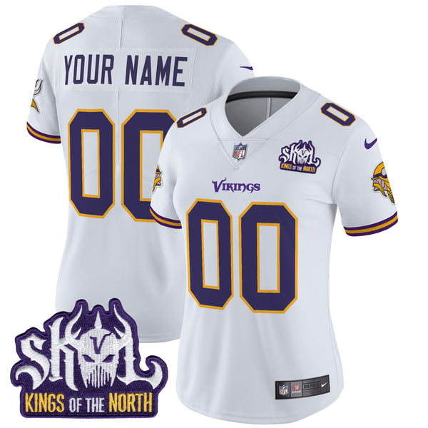 Minnesota Vikings King Of The North Patch Throwback Vapor Limited Custom Jersey - All Stitched