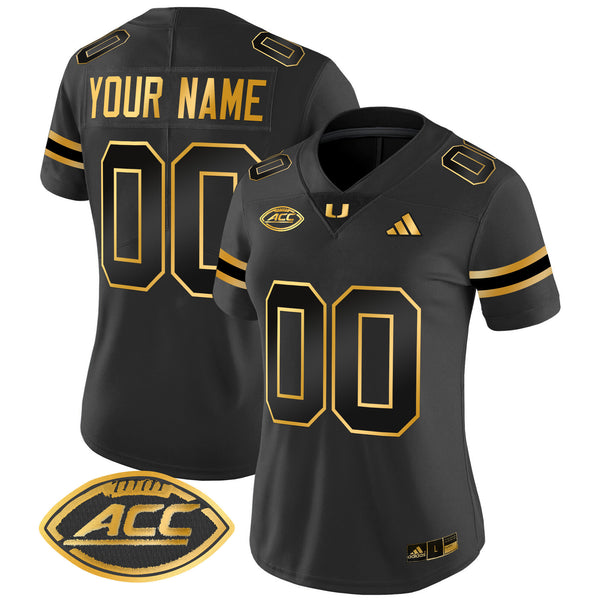 Miami Hurricanes 2025 Gold Vapor Limited Custom Jersey - All Stitched