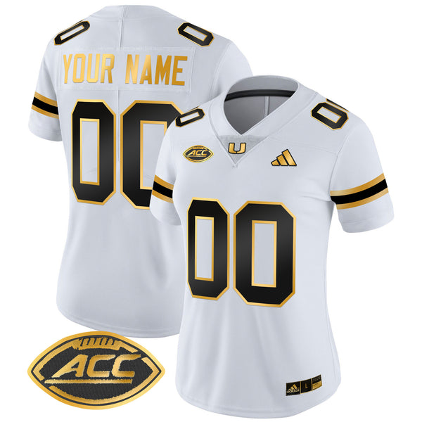 Miami Hurricanes 2025 Gold Vapor Limited Custom Jersey - All Stitched