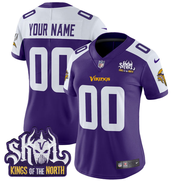 Minnesota Vikings Kings Of The North Patch Vapor Limited Custom Jersey - All Stitched