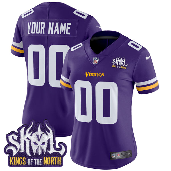 Minnesota Vikings Kings Of The North Patch Vapor Limited Custom Jersey - All Stitched