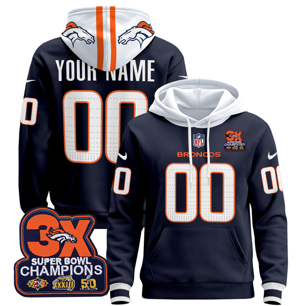 Denver Broncos 2025 Custom Pullover Hoodie - All Stitched