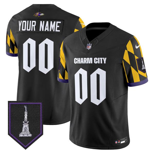 Ravens City Edition Patch Vapor Limited Custom Jersey - All Stitched