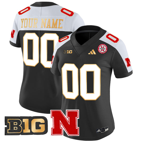 Nebraska Cornhuskers 2025 Gold Trim Vapor Limited Custom Jersey - All Stitched