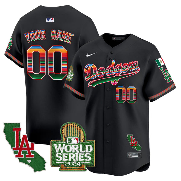 Dodgers Mexico 2024 World Series Vapor Premier Limited Custom Jersey - All Stitched