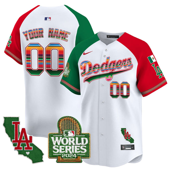 Dodgers Mexico 2024 World Series Vapor Premier Limited Custom Jersey - All Stitched