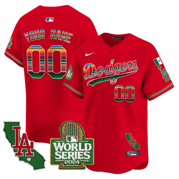Dodgers Mexico 2024 World Series Vapor Premier Limited Custom Jersey - All Stitched