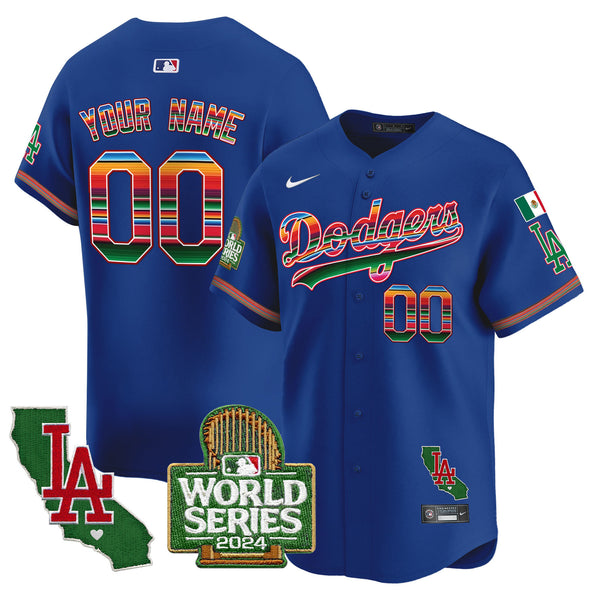 Dodgers Mexico 2024 World Series Vapor Premier Limited Custom Jersey - All Stitched