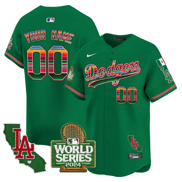 Dodgers Mexico 2024 World Series Vapor Premier Limited Custom Jersey - All Stitched