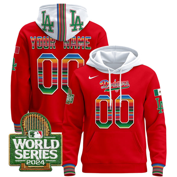 Dodgers Mexico 2024 World Series Custom Pullover Hoodie - All Stitched