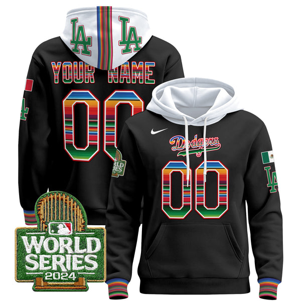 Dodgers Mexico 2024 World Series Custom Pullover Hoodie - All Stitched
