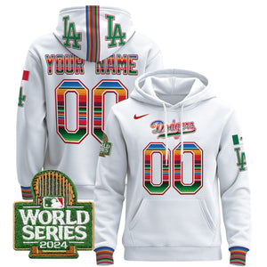 Dodgers Mexico 2024 World Series Custom Pullover Hoodie - All Stitched