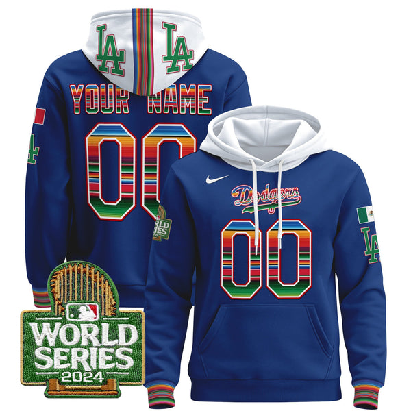 Dodgers Mexico 2024 World Series Custom Pullover Hoodie - All Stitched