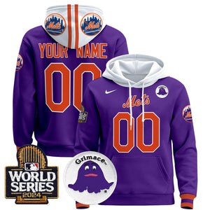 Mets Grimace 2024 World Series Custom Pullover Hoodie - All Stitched
