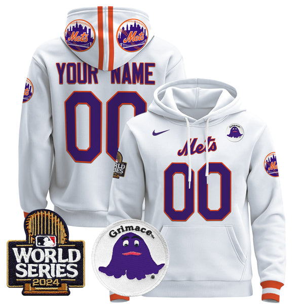 Mets Grimace 2024 World Series Custom Pullover Hoodie - All Stitched
