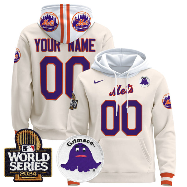 Mets Grimace 2024 World Series Custom Pullover Hoodie - All Stitched