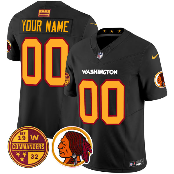 Washington Half Redskins & Commanders Vapor Limited Custom Jersey - All Stitched