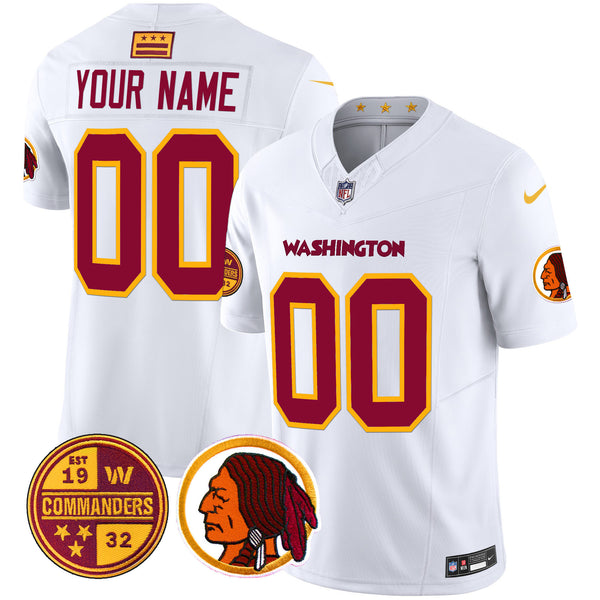 Washington Half Redskins & Commanders Vapor Limited Custom Jersey - All Stitched
