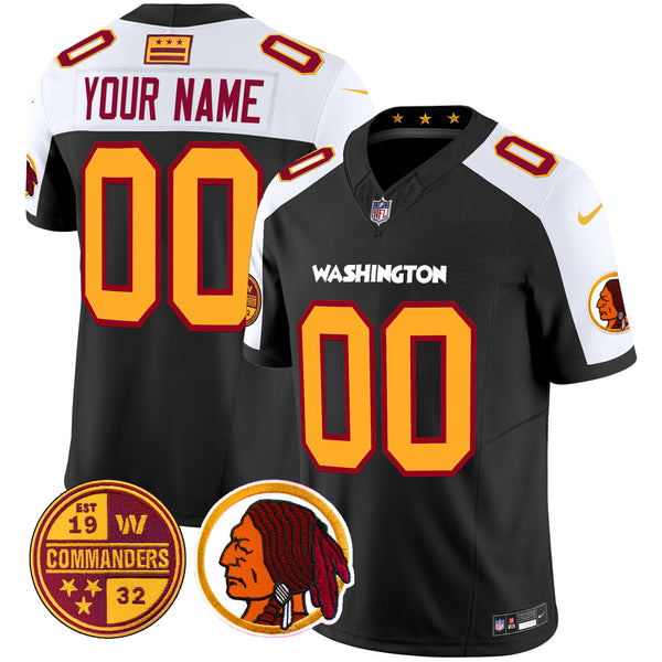 Washington Half Redskins & Commanders Vapor Limited Custom Jersey - All Stitched